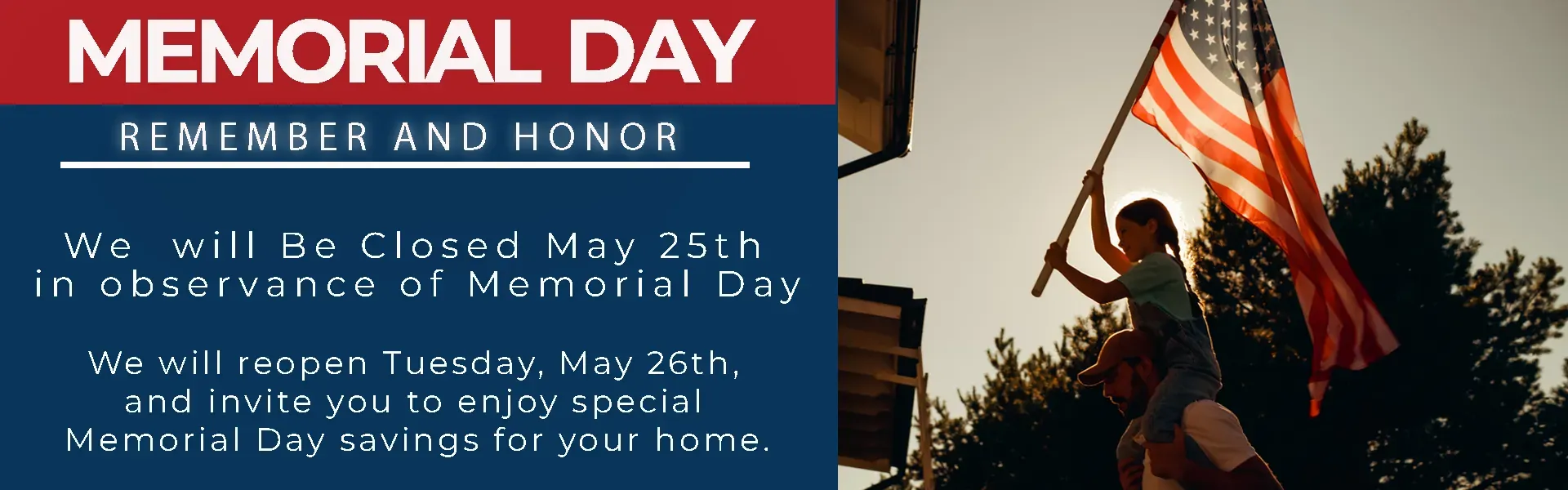Memorial Day closing hours